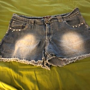 Trendy Frayed Hem Stretchy Comfy Shorts